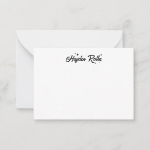 Carte De Correspondance Calligraphie rétro noir et blanc