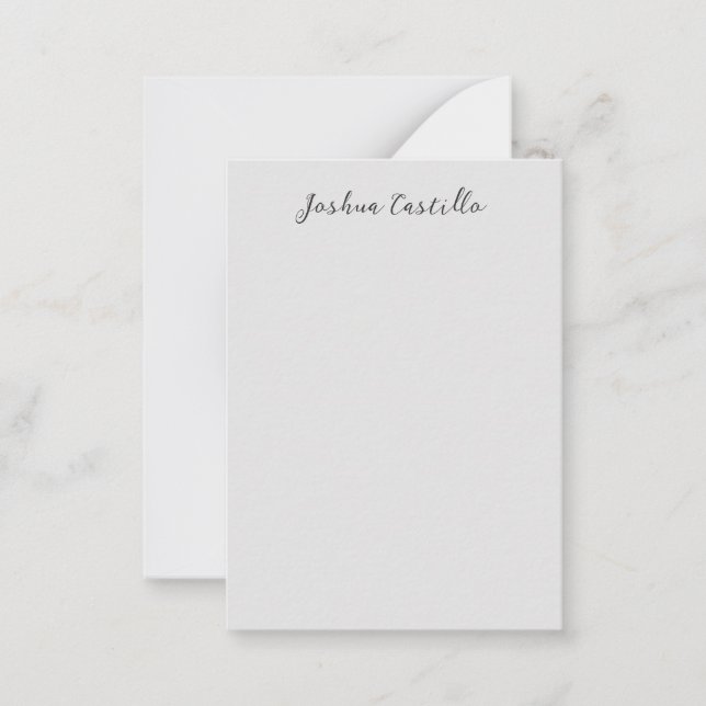 Carte De Correspondance Calligraphy Simple Grey Professional Name (Devant)