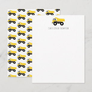 Carte De Correspondance Camion à benne Camions de construction Enfants 