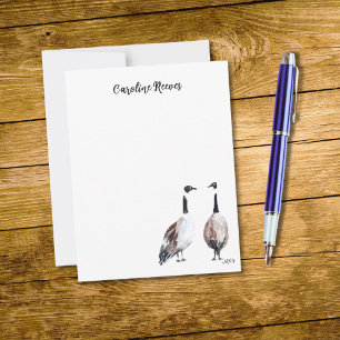 Carte De Correspondance Canada Goose Couple Cute Aquarelle Nature Art