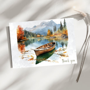 Carte De Correspondance Canoe Mountain Lake Sympathy Merci