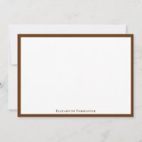 Caramel Brown Simple Minimaliste Bordure Note