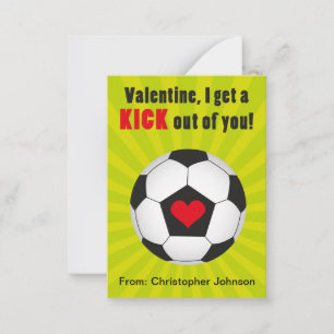 Carte De Correspondance Cards de Saint-Valentin en salle de classe de foot