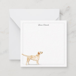 Carte De Correspondance Carré frontalier gris de Yellow Labrador Retriever