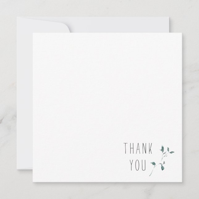 Carte De Correspondance Carré simple de Merci vierge Monogramme (Devant)