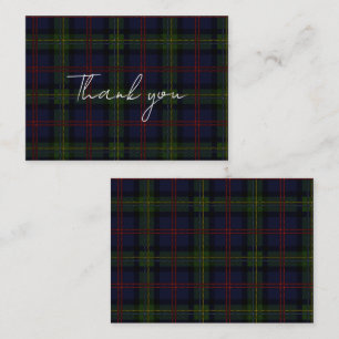 Carte De Correspondance Carreaux Tartan Clan Malcolm Rustique Merci
