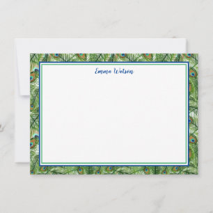 Carte De Correspondance Cartes-Plumes Peacock à note plate