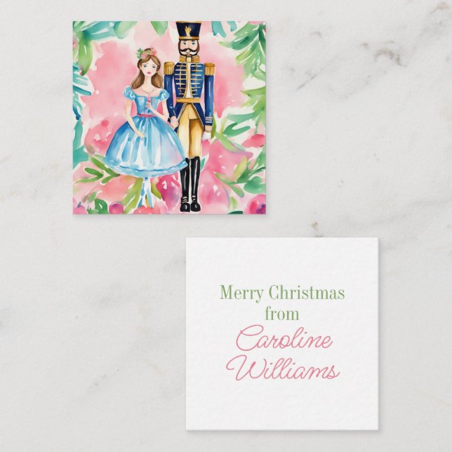 Carte De Correspondance Casse-noisette aquarelle et Noël Clara (Devant / Derrière)