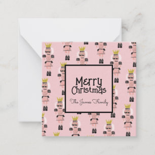 Carte De Correspondance Casse-Noisette de Noël Soldat Rose Dessiné à la Ma