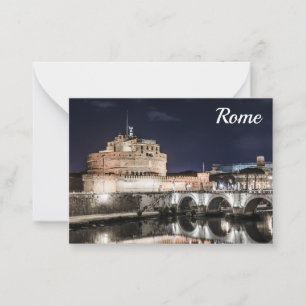 Carte De Correspondance Castel Sant Angelo la nuit à Rome
