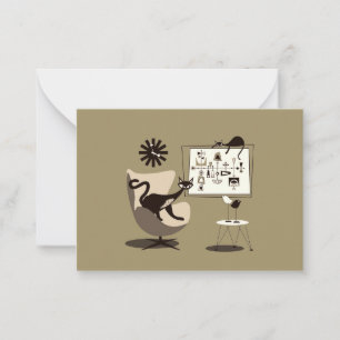 Carte De Correspondance Cats d'art moderne du milieu du siècle