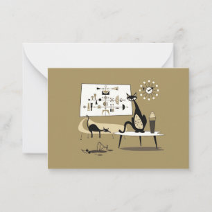 Carte De Correspondance Cats d'art moderne du milieu du siècle