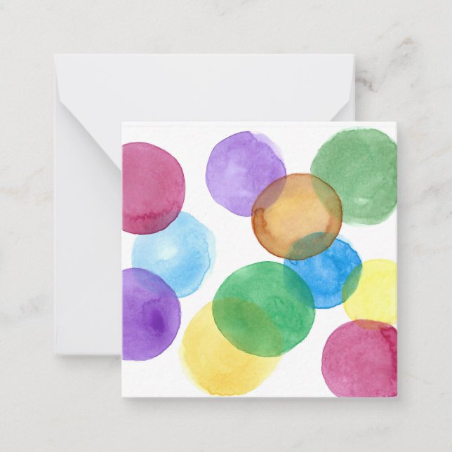 Carte De Correspondance Cercles aquarelle (Devant)