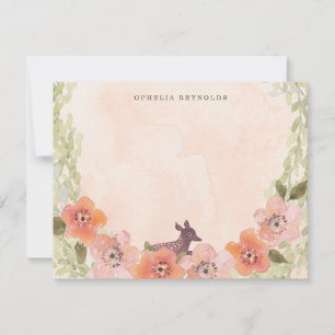 Carte De Correspondance Cerf doux en fleurs
