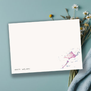 Carte De Correspondance Cerf-Volant Rose Mignon Élégant Ciel Nuages Annive