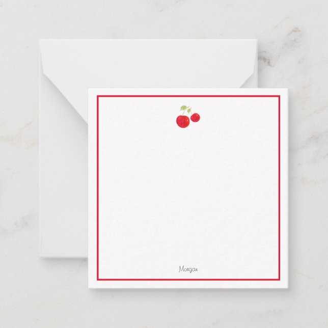 Carte De Correspondance Cerises d'aquarelle (Devant)