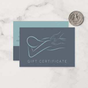 Carte De Correspondance Certificat cadeau de massothérapeute avec envelopp