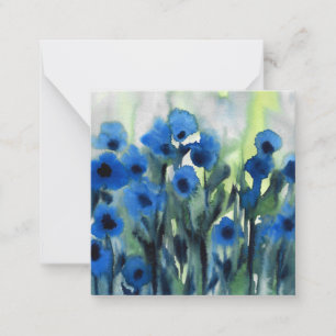 Carte De Correspondance 'Champ bleu de fleurs'