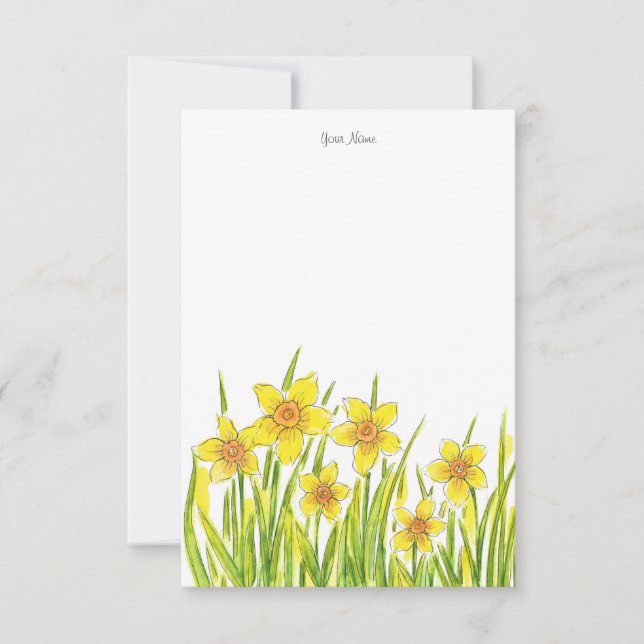 Carte De Correspondance Champ de jonquilles (Devant)