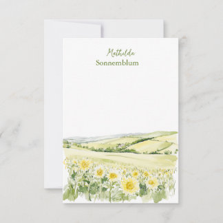 Carte De Correspondance Champs de Tournesols Paysage