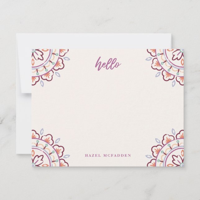 Carte De Correspondance Chantilly Boho Mandala Papeterie - Plum (Devant)