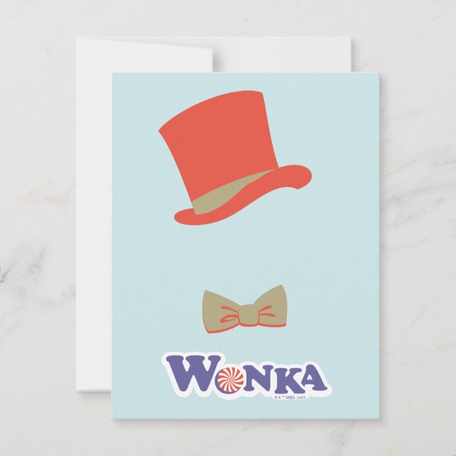Carte De Correspondance Chapeau melon et noeud papillon Wonka (Devant)