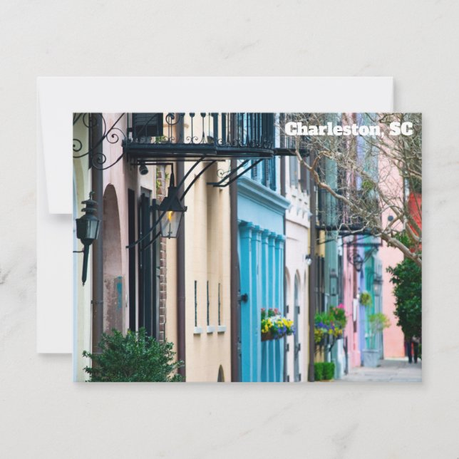 Carte De Correspondance Charleston South Carolina Rainbow Row (Devant)
