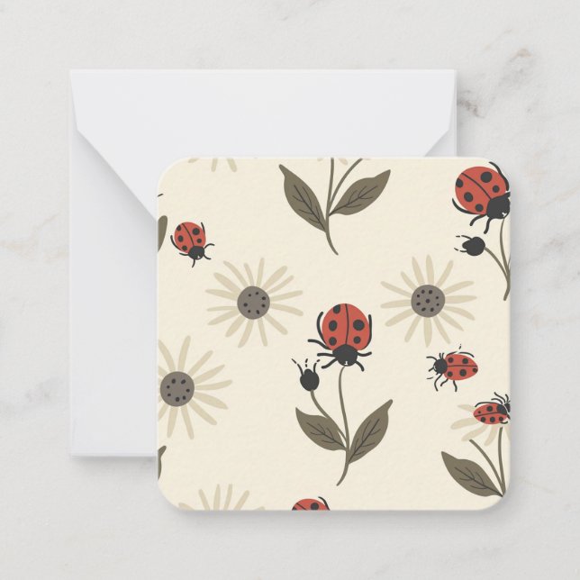 Carte De Correspondance Charme classique Red Ladybug (Devant)