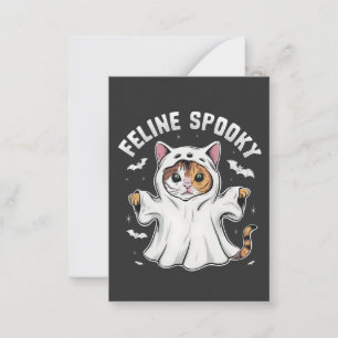 Carte De Correspondance Chat effrayant drôle fantôme d'Halloween