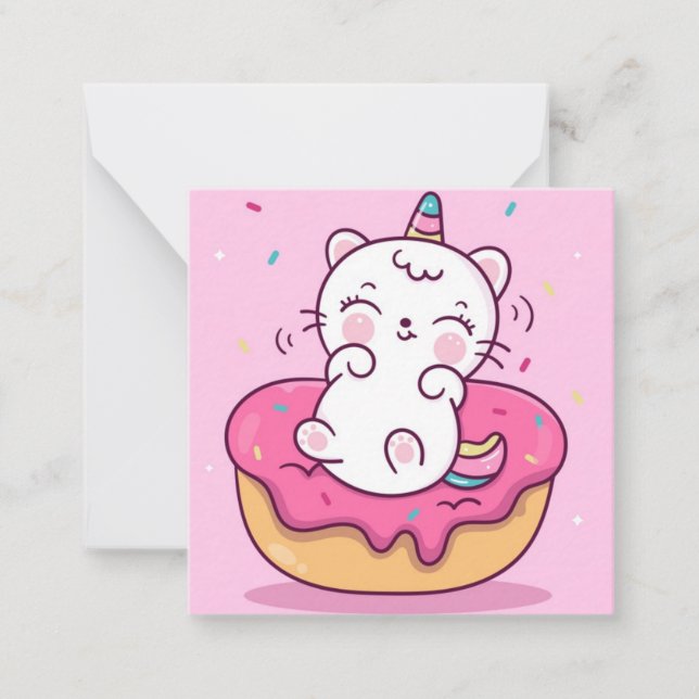 Carte De Correspondance Chat Licorne (Devant)
