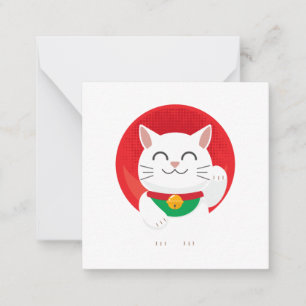 Carte De Correspondance Chat Maneki Neko Japon Chat Lucky Drôle Idée cadea