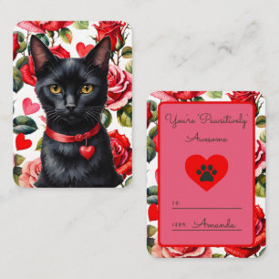 Carte De Correspondance Chat Noir Pawsitly Awestive Salle de classe Valent