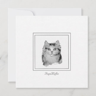 Carte De Correspondance Chat RagaMuffin personnalisé Dessin sur un plat