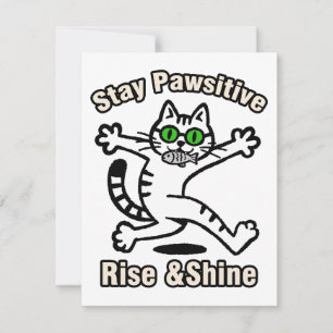 Carte De Correspondance Chat Restez Positif