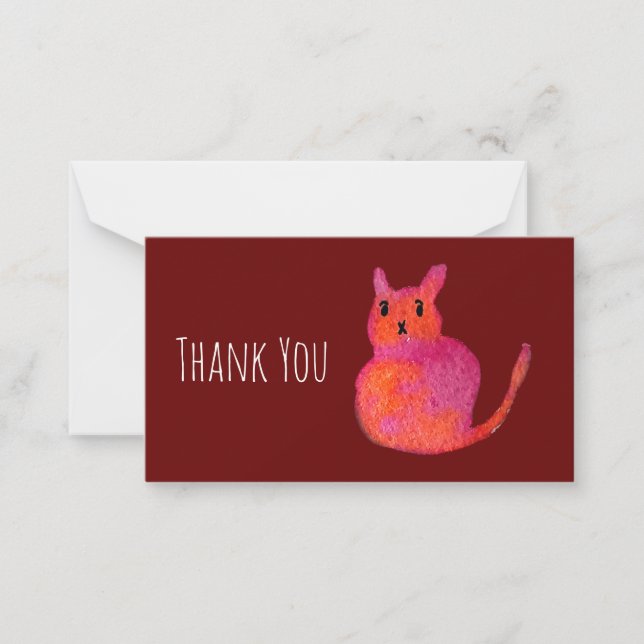 Carte De Correspondance Chat rose funky chaton mignonette (Devant)