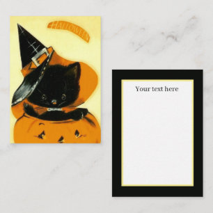 Carte De Correspondance Chat vintage cool ajouter du texte Halloween