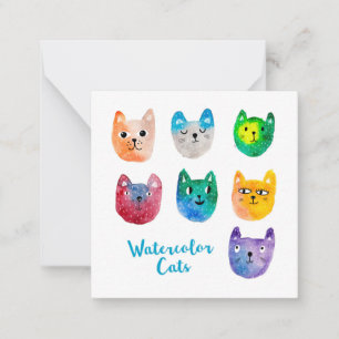 Carte De Correspondance Chats et amis d'aquarelle