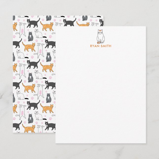 Carte De Correspondance Chats mignons (Devant / Derrière)