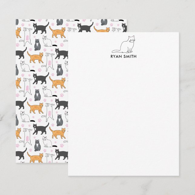 Carte De Correspondance Chats mignons (Devant / Derrière)