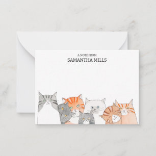 Carte De Correspondance Chats originaux en file Chats d'amour Nom personna
