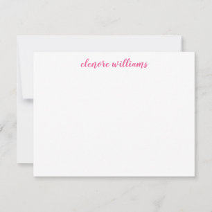 Carte De Correspondance Chaud rose tendance élégant moderne élégant Script