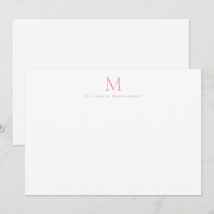 Carte De Correspondance Chaussure de ballet Monogramme moderne rose