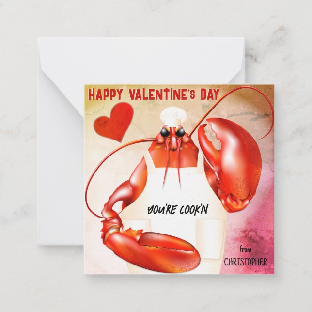 Carte De Correspondance Chef homard Cook'n Valentine (Devant)
