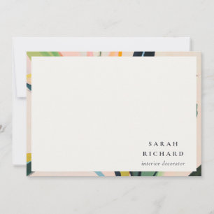 Carte De Correspondance Chic Boho Coloré Oiseau de Paradis Floral Peint
