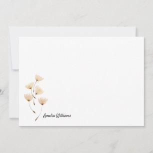 Carte De Correspondance Chic Elegant Dandelion Nom Floral Script Cute