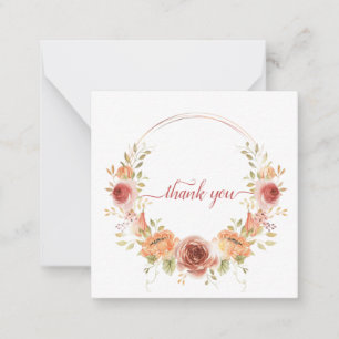 Carte De Correspondance Chic élégant romantique merci floral automnal