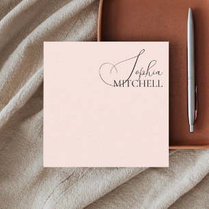 Carte De Correspondance Chic Minimaliste Calligraphie Rose Pâle