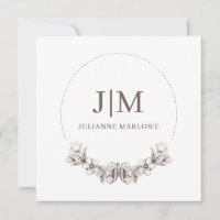 Chic minimaliste Monogramme Cadre Floral