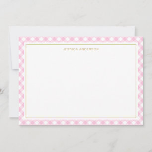 Carte De Correspondance Chic rose En vichy Motif