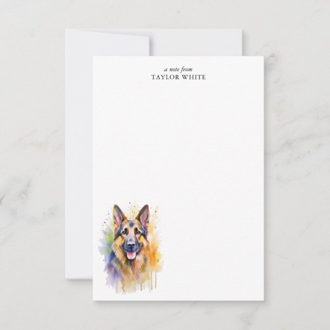 Carte De Correspondance Chien berger allemand Merci personnalisable (Devant)